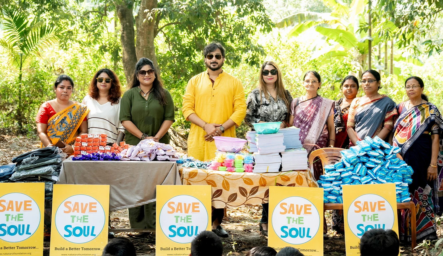 Students volunteering in Kolkata NGO Nabatara Foundation helping underprivileged communities